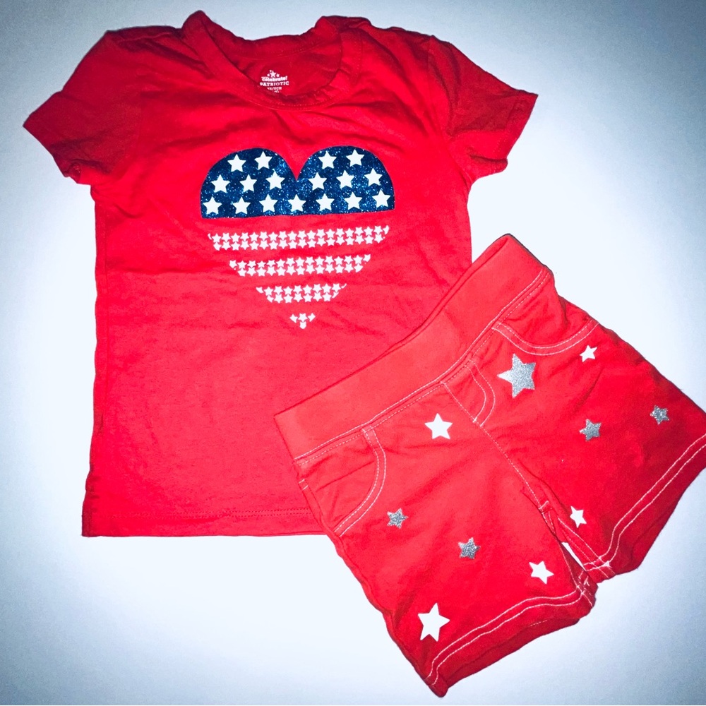 Boys SET  Red T- shirt and Shorts XS/XCH (4-5) CELEBRATE PATRIOTIC  BANGLADESH